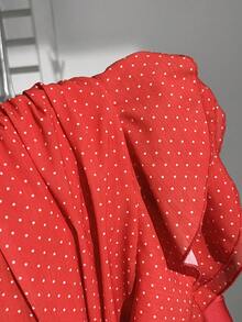 Elamini 时尚百褶分层装饰甜美设计裙，别致荷叶边波尔卡圆点度假风格裙 - 紅色 - 查看 3
