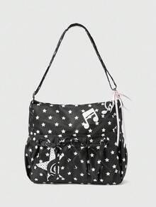 ROMWE Anime Women Tote Bags - Black - View 1