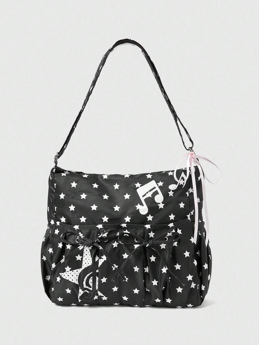 ROMWE Anime Women Tote Bags - Black - View 1