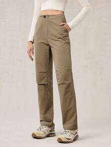 OutZeal 女式无 PFC 防水弹力可调节腰部户外裤 徒步露营秋冬款 - 卡其色 - 查看 9