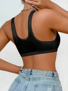 SHEIN 1pc Front Closure Wireless Bra For Women - Black - View 2