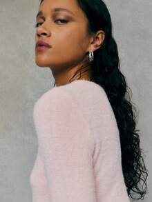 TypaGal This Cropped Fuzzy Knit Top Delivers A Flattering, Minimalist Silhouette. A Statement Piece Among Casual Blouses For Women, Perfect For Modern Casual Wardrobes.