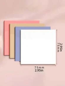 2packs(100pcs/Pack) Random Color Transparent Sticky Notes, Muted Tones Square Shape For Office & Study Back To School - Multicolor - View 2