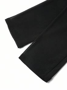 Ellevyn 女式圆领长袖网眼透明黑色天鹅绒心形领口收腰 A 字形亮片串珠面料优雅日常穿着和派对连衣裙，秋冬