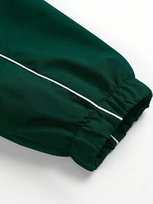 Manfinity EMRG 男士休闲拉链连帽户外风衣夹克，秋季，送给男朋友和丈夫的完美节日礼物 - 綠色 - 查看 4