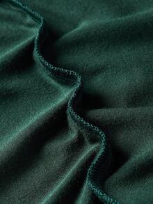 SHEIN EZwear Mock Neck Solid Bodycon Dress - Dark Green - View 5