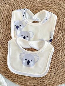 6pcs Newborn Comfortable Long Sleeve Footed Jumpsuit, Cute Koala Pattern Pajamas Set Fall Winter - Multicolor - View 9