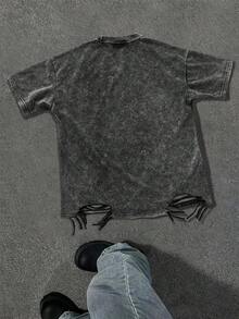 Manfinity EMRG Herren Vintage Destroyed Kurzarm T-Shirt in Große Größen