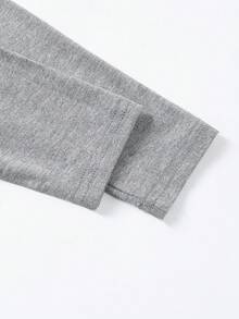 INAWLY Áo thun dài tay tối giản màu trơn dành cho nữ, thường ngày - Xám - Xem 5
