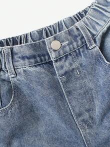 Tween Boy's Fashionable Washed Distressed Cargo Jeans - Light Wash - View 4