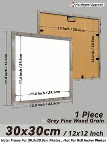 1PC Woodgrain Photo Frame 30x40cm 30x30cm 15x15cm - Wall Mounted Collage Frame For Diamond Painting, Multi Opening Gallery Frame For Wedding Family Gift