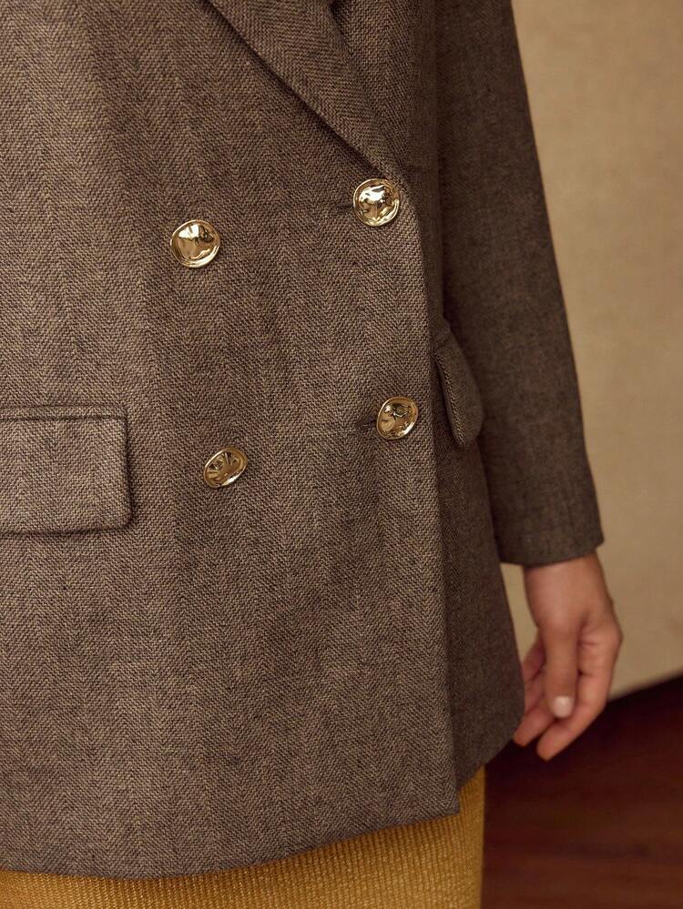 WOMEN'S WOOL DOUBLE BREASTED OVERSIZED BLAZER, AUTUMN/WINTER