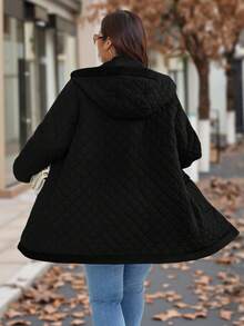 SHEIN Plus Size Casual Loose Zip-Up Long Sleeve Outdoor Winter Coats