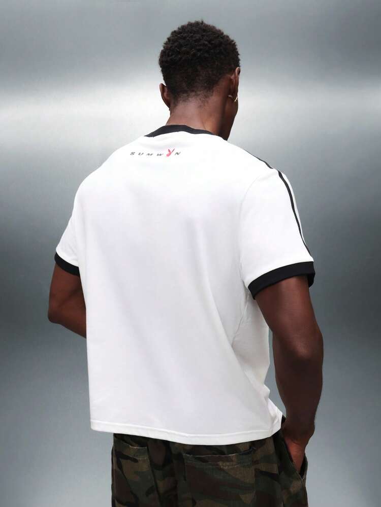 PLAYBOY X SUMWON Ringer T Shirt With Racing Club Graphic Print