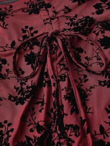 SHEIN MOD Women's Asymmetrical Skirt, Bow Tie Skirt, Fall/Winter, Homecoming,Renaissance,Fall Wedding Guest Skirt,Party,Old Money Style,Elegant,Office Work Wear Women Skirt,Brunch,Back To School,Business Casual,Basic,Teacher,Cute,90s,Goth,Korean Fashion,Renaissance Fair,Long Red Skirt Burgundy Skirt,Christmas,New Year,Halloween