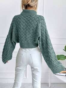 EURMUSE Women Solid Color Sweater, Fashionable For Autumn/Winter - Mint Green - View 2