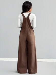 SHEIN Teen Girls Fashion Casual Y2k Vintage Brown Washed Cool Street Returns To School College Pocket Design Blue Denim Overalls For Teen Girl Clothes Teen Girls Dailywear And Teen Girl Winter And Fall Rave Outfits Festival Christmas Outfits Streetwear School Clothes,Girls Fall Winter Clothes Outfits