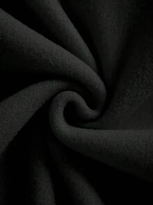 Manfinity Dauomo 活泼猫咪图案男士连帽衫，宽松休闲长袖上衣 - 黑色 - 查看 5