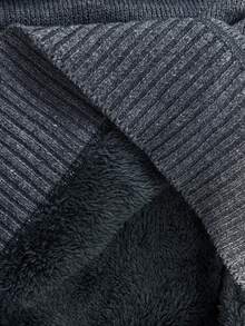 Manfinity Homme 男士保暖加厚套头针织衫，秋冬季长袖上衣 - 灰色 - 查看 6