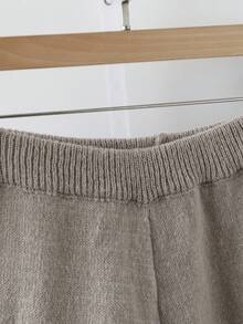 GlowEve 新款欧美时尚优雅百搭手工蕾丝针织裤 - 卡其色 - 查看 4