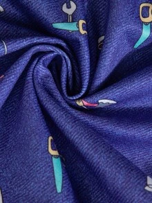 SHEIN Babygirl 牛仔夏季可爱条纹盖袖上衣和松紧腰短裤套装 - 藍色 - 查看 7