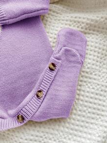 SHEIN Newborn Baby Girl Cute Cartoon Bear Romper With Hat, Autumn/Winter