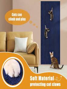 Cat Scratching Mat Self-Adhesive Trimmable Carpet Cat Scratching Post Carpet For Anti-Scratching Sofa Furniture Protection - Royal Blue - View 15