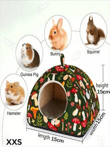 Nhà trú ẩn cho chuột lang, Tấm lót mềm, Có thể giặt được, Đáy chống trượt, Nơi trú ẩn cho thỏ và chuột đồng, Phụ kiện cho chồn sương - màu xanh lá - Xem 15