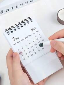 1 件迷你台历，2026 年 1 月至 2027 年 7 月袖珍日历，立式翻盖钢线圈年度日程表商务计划器（6 种颜色，迷你尺寸）。 - 單件 - 查看 6