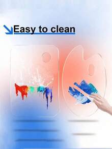 1 لوحة ألوان أكريليك مع ثقب للإبهام، صينية خلط شفافة، لوازم فنية سهلة التنظيف غير لاصقة للزيت والألوان المائية والأعمال اليدوية والرسم DIY، هدية للأم، عودة إلى المدرسة، لوازم مدرسية