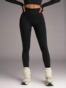 SHEIN BAE Nahtlose & Hochelastische Sport Capri Leggings