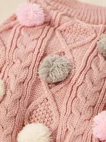 PETSIN 1 件猫狗通用宠物毛衣，秋冬舒适粉色公主风连衣裙，适合小型犬穿作为套头衫 - 粉色 - 查看 9