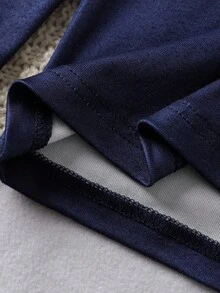 1套青少年男孩圣诞姜饼人印花长袖上衣和裤子睡衣套装