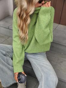 SHEIN LUNE Women's Casual Loose Green Long Sleeve Sweater Turtleneck Sweater Women Green Sweater Green Turtleneck Top Women Green Turtleneck Long Sleeve Turtleneck Sweater Sweater For Women  Fall Clothes For Women Autumn Fall Winter Clothes Christmas Fall Clothes Women's Winter Sweater Going Out Tops For Women Women's Winter Sweater Autumn Clothes Chic Blouses For Women  Women's Winter Sweater