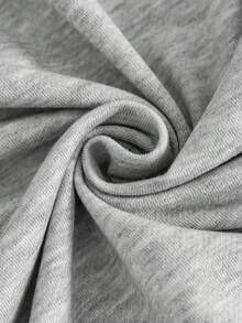 1 st tonårsflicka, avslappnad minimalistisk sweatshirtjacka med bokstavstryck och fickor, enkel streetwear-stil, oumbärlig för höst/vinter - Grå - Visa 5