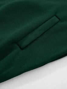 Aesthetic Post--Loose Men's Letter Graphic Striped Trim Drop Shoulder Varsity Jacket, Fall - Green - View 4