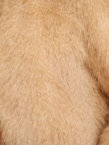 Aloruh Women's Casual Fluffy Faux Fur Jacket, Warm And Solid Color For Daily Wear - Yellow - View 8