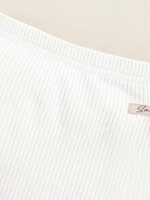 SHEIN 3 件套新生儿女孩蕾丝边纯色连脚裤套装