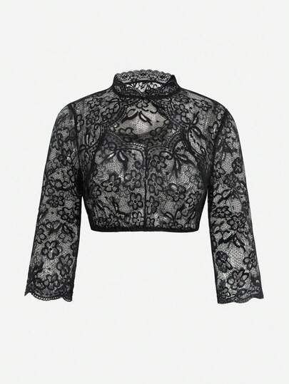 Fairmaia Plus Size Women's Elegant Solid Color Lace Blouse, Traditional German Style, Halloween