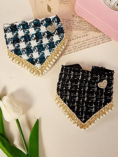 PETSIN 1 pieza Babero para mascotas, Pañuelo triangular lindo para gatos y perros, Babero con lazo ajustable para babeo