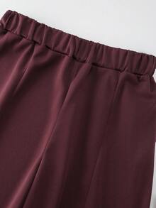 GlowEve Women's Basic High Collar Cinched Waist Zip-Up Casual 2 Pieces Set - Brown - View 5