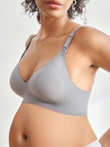 BloomMama Maternity Seamless Nursing Bra (Jelly Style) - Dark Grey - View 5