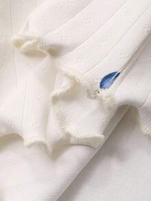 DAZY 可爱水果图案荷叶边女士睡衣套装，秋冬服装 - 白色 - 查看 8