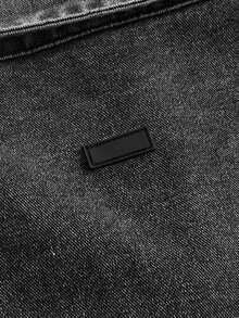 EASEVO Áo khoác denim tay dài có khóa kéo thường ngày ngoài trời cỡ lớn cho nam, mùa thu - Xám - Xem 7