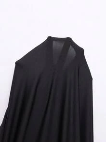 CourtClass 女式网球运动户外短袖 Polo 领浅黄色运动连衣裙，带口袋 - 黑色 - 查看 8