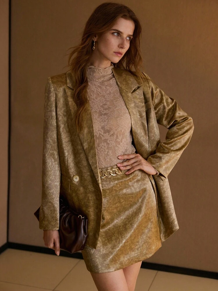 AUTUMN/WINTER FASHION SLIMMING EIFFEL TOWER COLLAR LUXURIOUS HIGH-END SLIM FIT WOMEN'S BLAZER