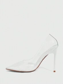 CUCCOO SZL Sexy Fashion Pointed Toe Transparent Fuchsia High Heel Pumps, Suitable For Party, Formal Event, Valentine's Day, Casual Spring Outfit, Bad Girl Night Look, Unisex Style