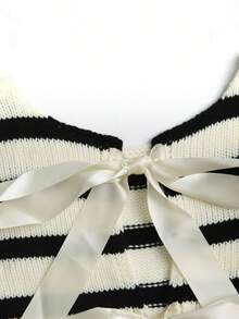 Franclia Damska kamizelka dzianinowa z kokardą w dużym rozmiarze, nowy wzór na jesień/zimę