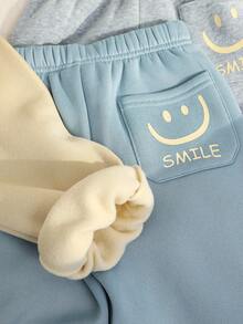 SHEIN 4pcs Young Boys' Casual Comfortable Versatile Cute Printed Thermal Lined Thick Sweatpants, School Clothes - Multicolor - View 6