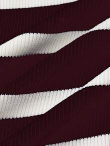 Flirla 秋冬休闲拼色V领修身针织连衣裙 - 彩色 - 查看 6